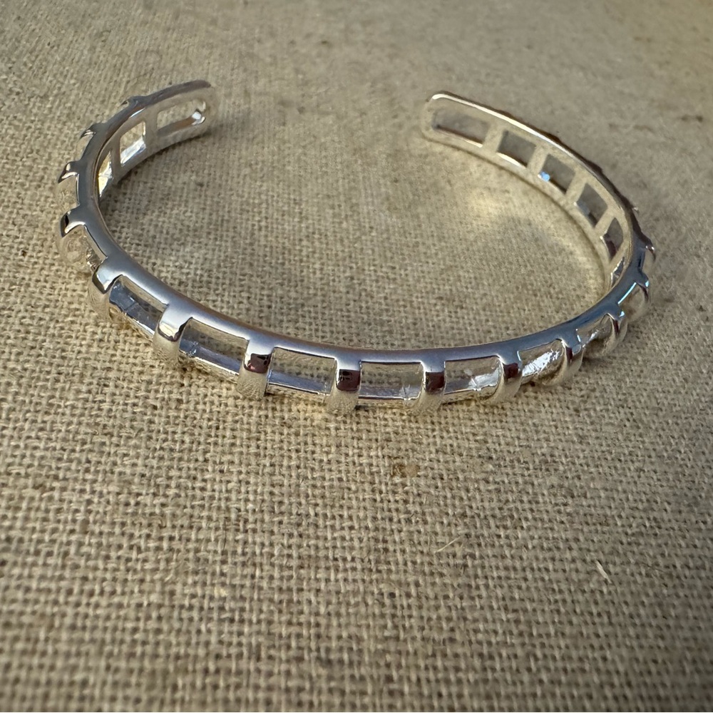 Stella & Dot Silver Cage Cuff Bracelet